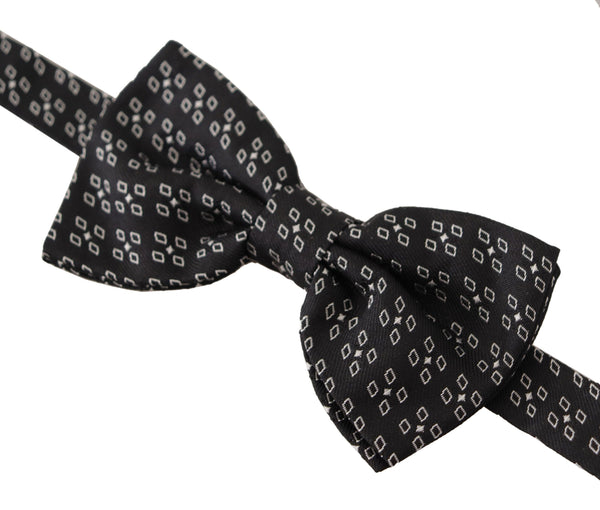 Dolce &amp; Gabbana Black White Polka Dot 100% silkkikaula-papillonsolmio