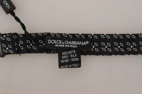 Dolce &amp; Gabbana Black White Polka Dot 100% silkkikaula-papillonsolmio