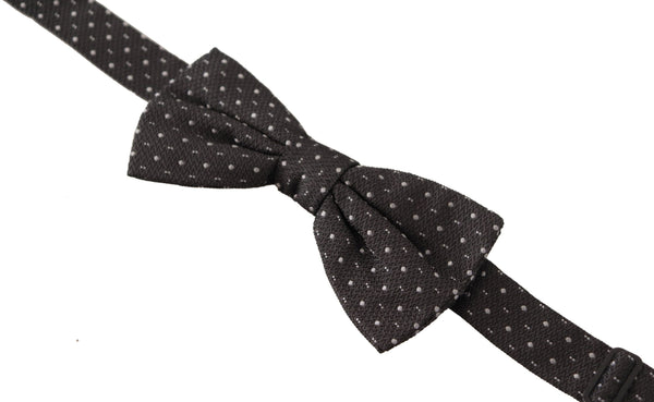 Dolce &amp; Gabbana Grey Polka Dot 100% silkkikaula-papillonsolmio