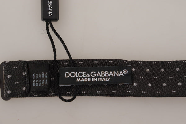 Dolce &amp; Gabbana Grey Polka Dot 100% silkkikaula-papillonsolmio