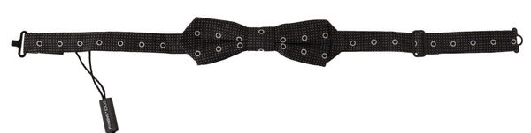 Dolce & Gabbana Polka Dot Silk Bow Tie in Black and White