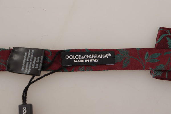 Dolce &amp; Gabbana Maroon Pattern säädettävä kaula-papillonrusetti