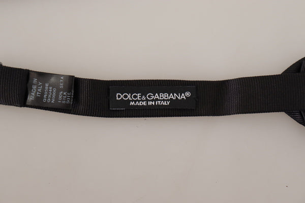 Dolce &amp; Gabbana Black Solid 100 % silkki säädettävä kaulanauha