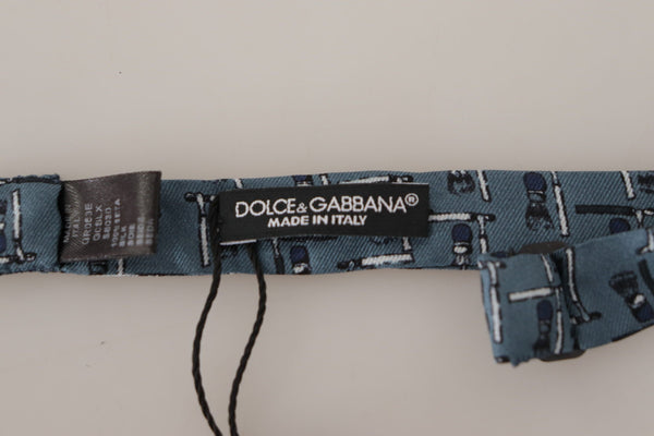 Dolce &amp; Gabbana Blue 100 % silkki säädettävä kaula-papillonrusetti