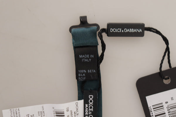 Dolce &amp; Gabbana vihreä 100 % silkki säädettävä papillonsolmio