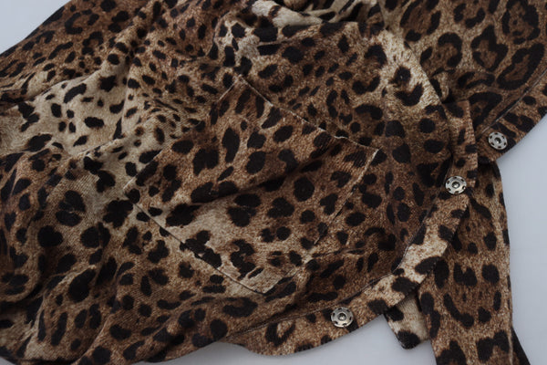 Dolce &amp; Gabbana Ruskea Leopardivillakylpytakki neuletakki