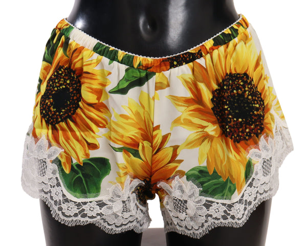 Dolce &amp; Gabbana White Sunflower Lace Alusvaatteet