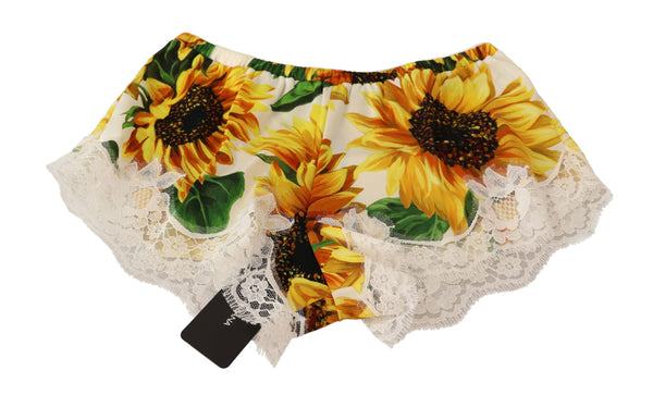 Dolce &amp; Gabbana White Sunflower Lace Alusvaatteet