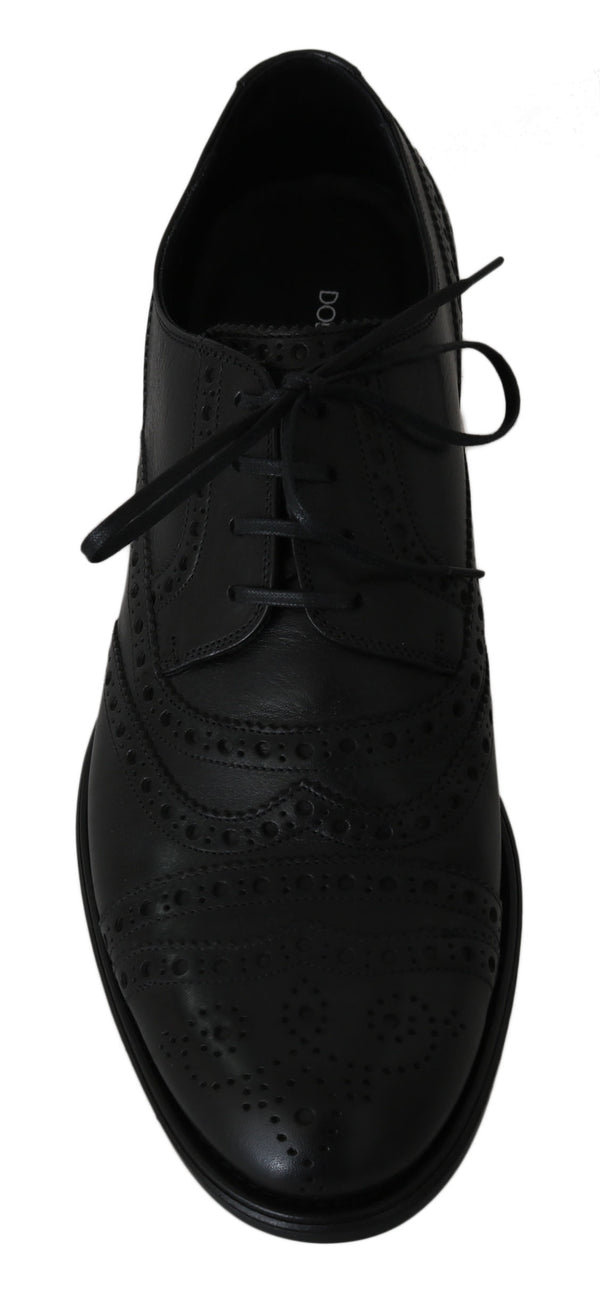 Dolce &amp; Gabbana mustat nahkaiset Wingtip Oxford -mekkokengät