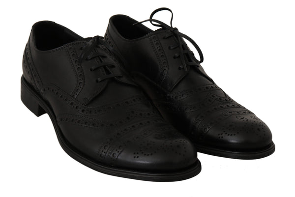 Dolce &amp; Gabbana mustat nahkaiset Wingtip Oxford -mekkokengät