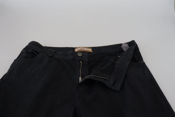 John Galliano Black Cotton Back Buckle Casual Denim Farkut