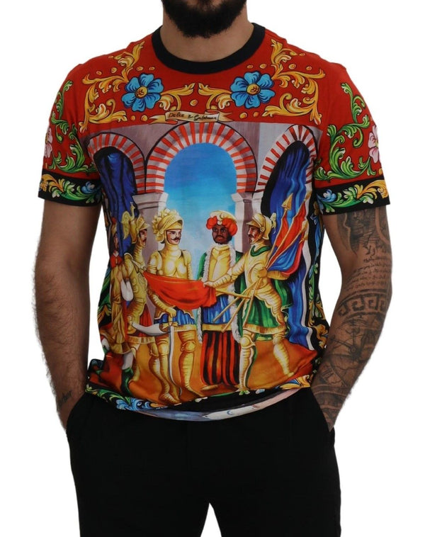 Dolce &amp; Gabbana Majolica Soldier Cotton Mens Exclusive T-paita