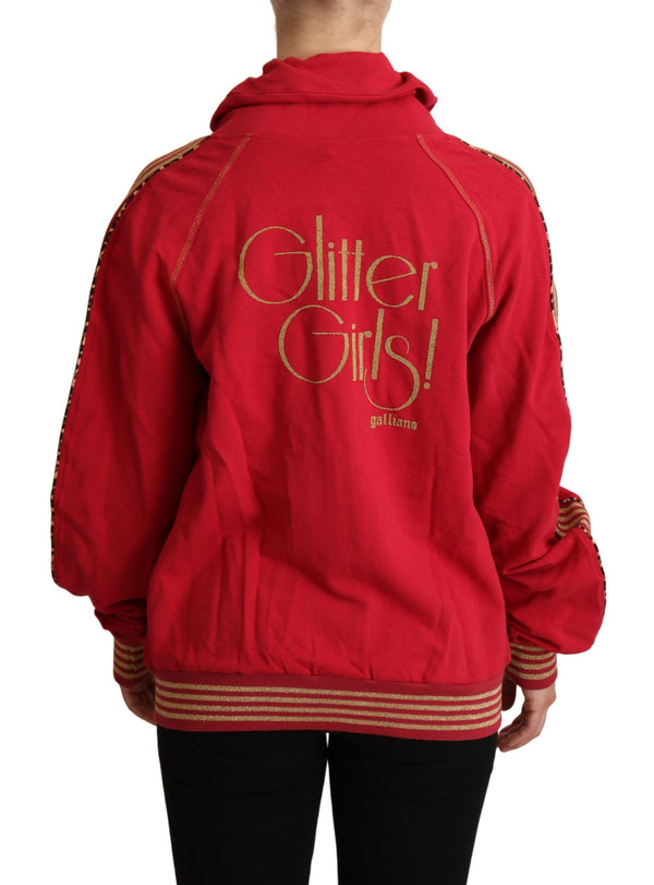 John Galliano Red Full Zip Jacket Sweatshirt hupullinen villapaita