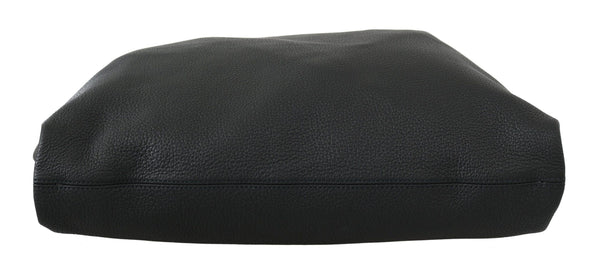 Dolce &amp; Gabbana Black Leather Travel Shopping Gym #DGFAMILY-kangaskassi