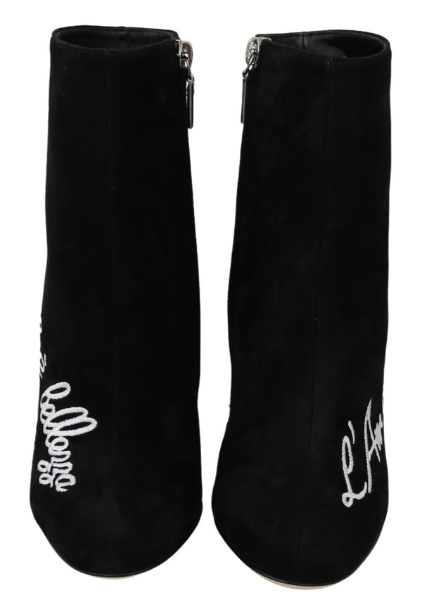 Dolce &amp; Gabbana musta mokkanahka L'Amore E'Bellezza Boots -kengät
