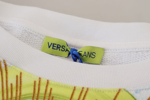 Versace Jeans White Graphic Print pitkähihainen villapaita