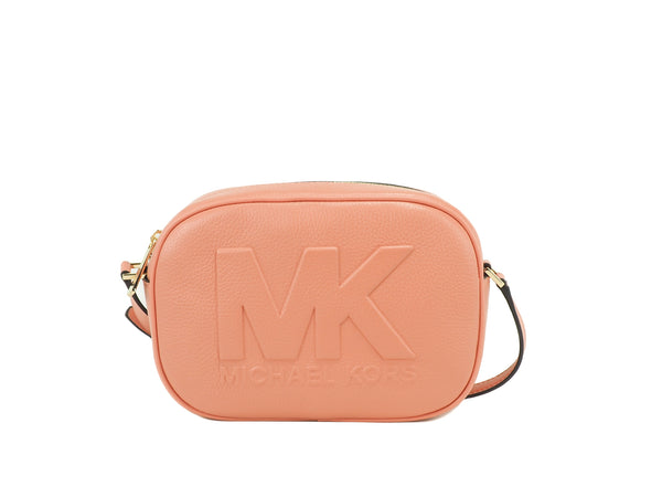 Michael Kors Jet Set Travel Medium Sherbert-nahkainen soikea kameralaukku