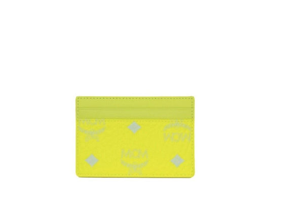 MCM Spectrum Diamond Mini Neonkeltainen Visetos-nahkainen korttikotelon lompakko