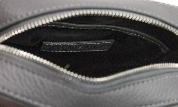 Burberry Thornton pieni harmaa kohokuvioitu logo rakeinen nahkainen Crossbody käsilaukku