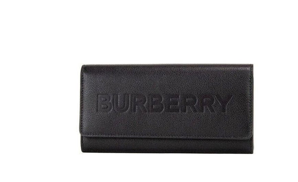 Burberry Porter musta rakeinen nahka merkkilogolla kohokuvioitu kytkinläppälompakko