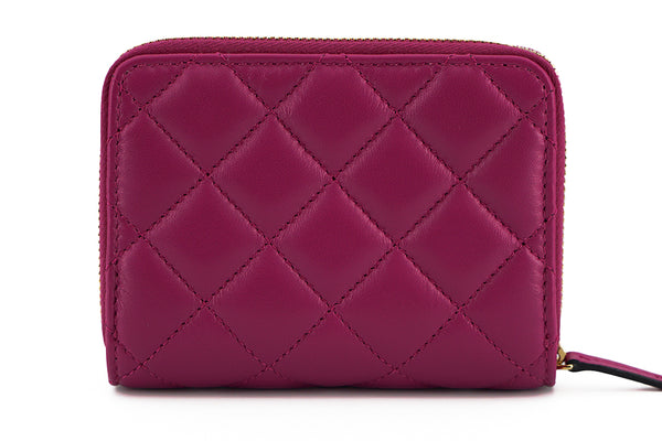 Versace Purple Nappa Leather Bifold vetoketju lompakon ympärillä