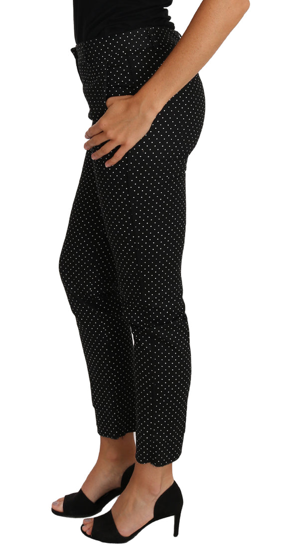 Dolce & Gabbana Elegant Polka Dot Cropped Trousers