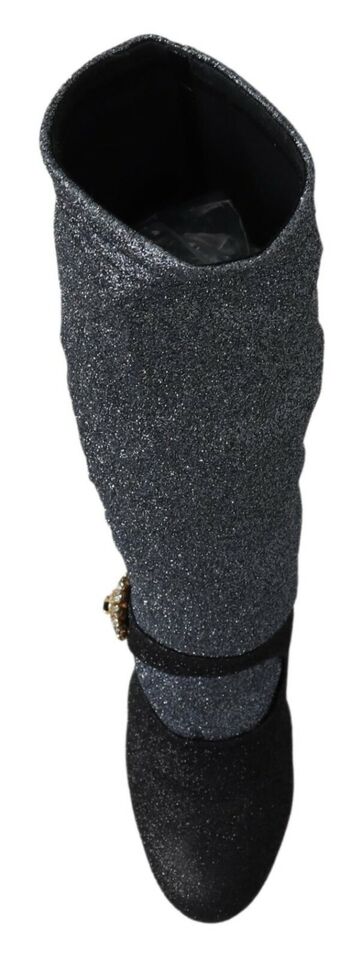 Dolce &amp; Gabbana Black Crystal Mary Janes -saappikengät