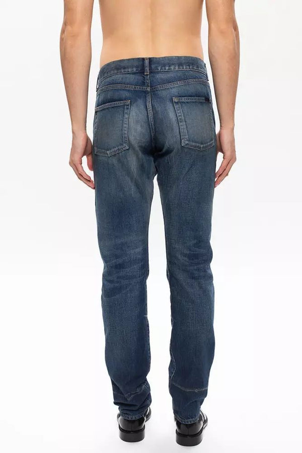 Saint Laurent Blue Cotton Jeans &amp; Pant