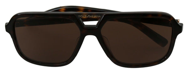 Dolce &amp; Gabbana Brown Leopard Pattern Aviator Pilot Miesten aurinkolasit