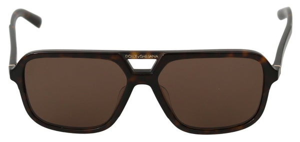 Dolce &amp; Gabbana Brown Leopard Pattern Aviator Pilot Miesten aurinkolasit