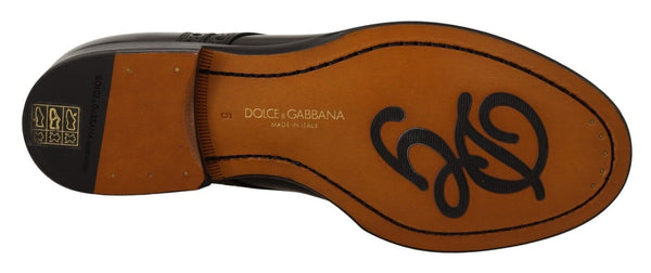 Dolce &amp; Gabbana mustat nahkaiset siipipäälliset miesten muodolliset derbykengät