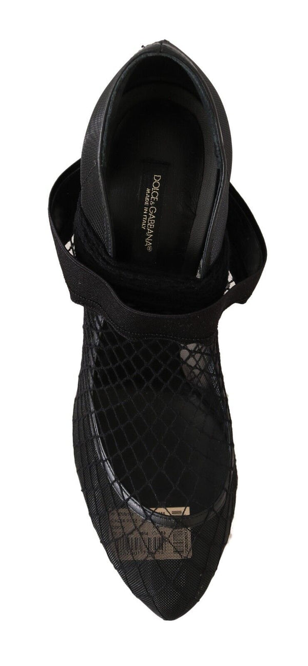 Dolce & Gabbana Elegant Netted Sock Pumps in Timeless Black