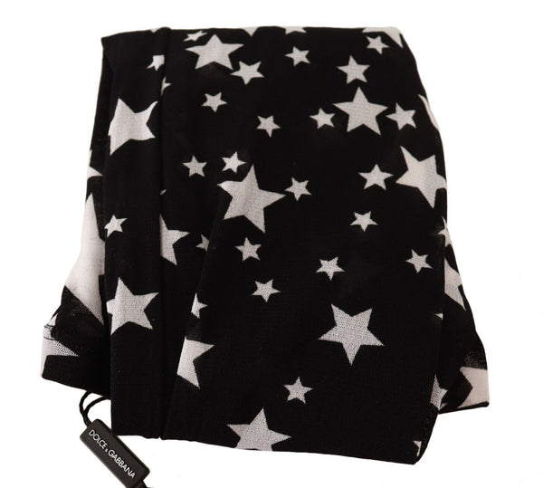 Dolce &amp; Gabbana Black White Stars Print Nylon -sukat