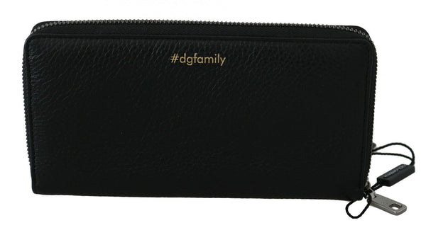 Dolce &amp; Gabbana musta punainen nahka #DGFAMILY vetoketjullinen Continental lompakko