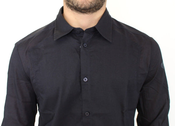 Ermanno Scervino Sininen Slim Fit Cotton Casual Top-paita
