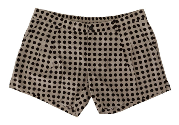 Dolce &amp; Gabbana Black White Polka Dots puuvillaiset pellavashortsit