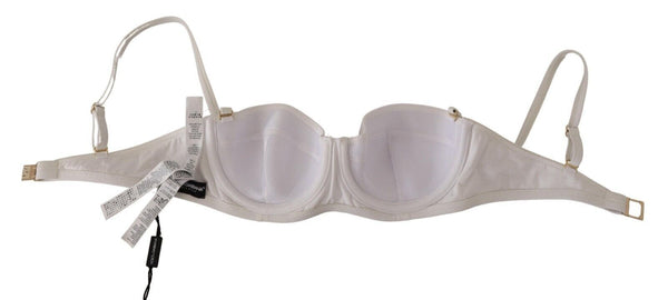 Dolce &amp; Gabbana Valkoinen Nylon Semi Pad Balconnet Bran Alusvaatteet