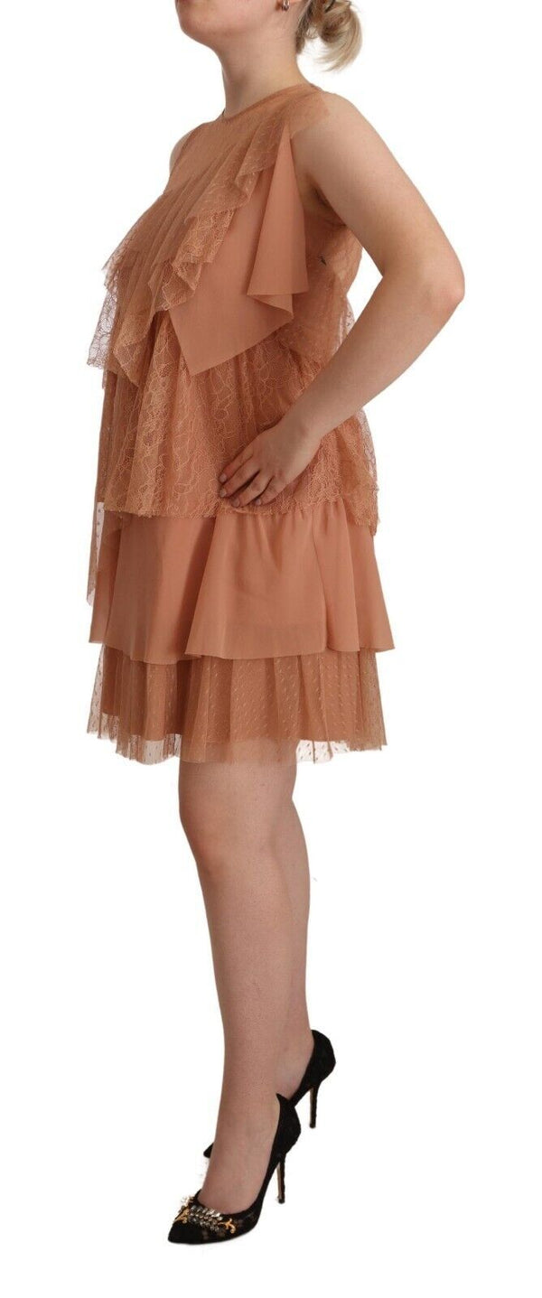 Liu Jo vaaleanpunainen pitsihihaton Mini Shift -kerroksinen mekko