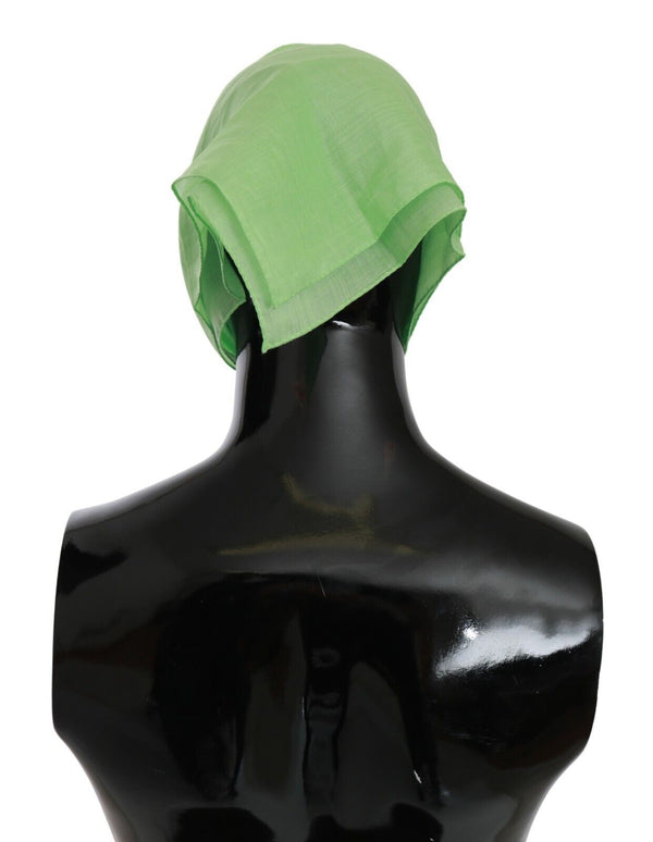 Versace Applenvihreä pellava neliönmuotoinen Foulard-pääkäärehuivi
