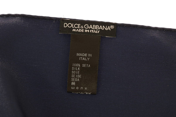 Dolce &amp; Gabbana Sininen 100 % Silk Square Miesten nenäliinahuivi