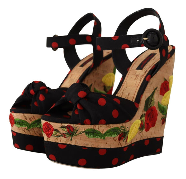 Dolce &amp; Gabbana Multicolor Platform Wedges Sandaalit Charmeuse-kengät