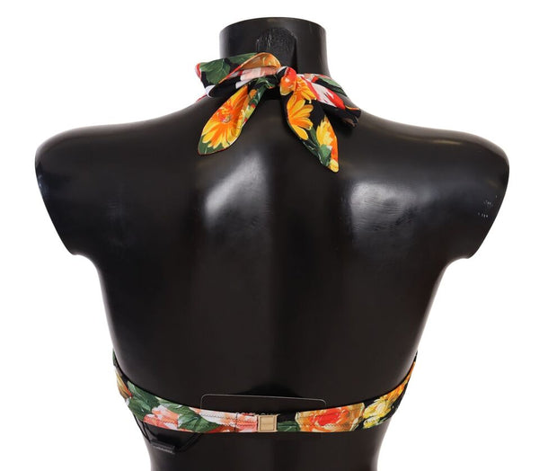 Dolce &amp; Gabbana monivärinen kukkakuvioinen uimapuku Bikini Top -uimapuku