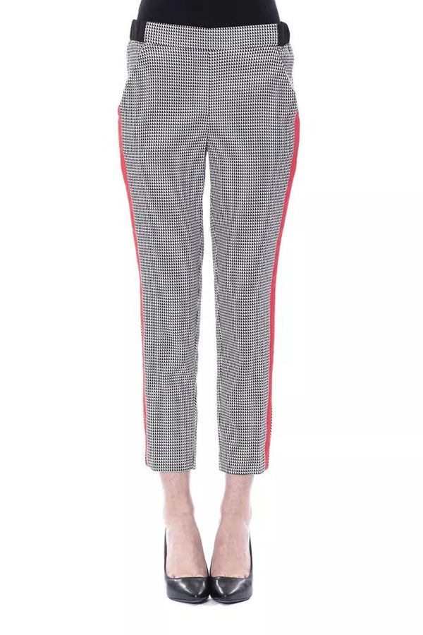 BYBLOS Chic Black and White Patterned Trousers